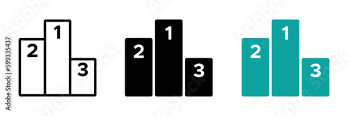 Leaderboard vector icons. Line and solid leaderboard vector icons