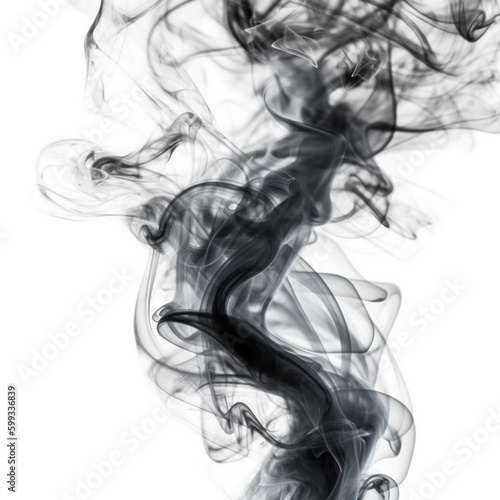 smoke on black background - Generated by Artificial Intelligence