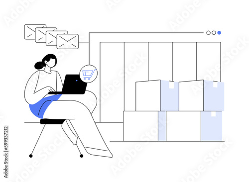Receiving orders online abstract concept vector illustration.