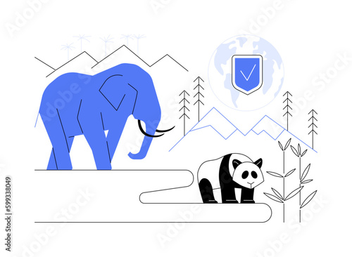 Wild animals protection abstract concept vector illustration.