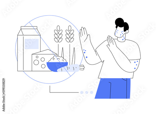 Food allergy abstract concept vector illustration.