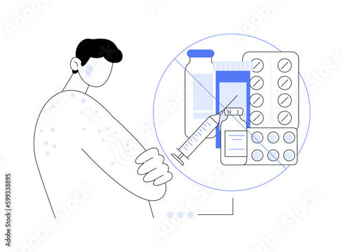 Drug allergy abstract concept vector illustration.