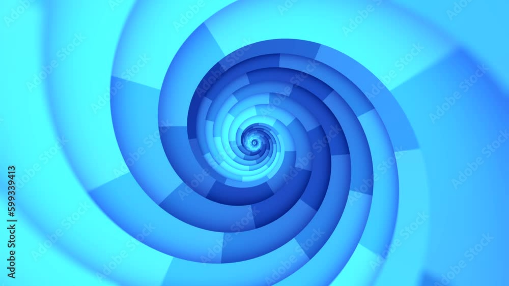 Minimal spiral in infinite rotation. Abstract background in blue color. Dizzy concentric pattern. Retro backdrop for event, party, carnival, celebration, anniversary or other. Seamless loop animation. Minimal spiral in infinite rotation. Abstract background in blue color. Dizzy concentric pattern. Retro backdrop for event, party, carnival, celebration, anniversary or other. Seamless loop animation.