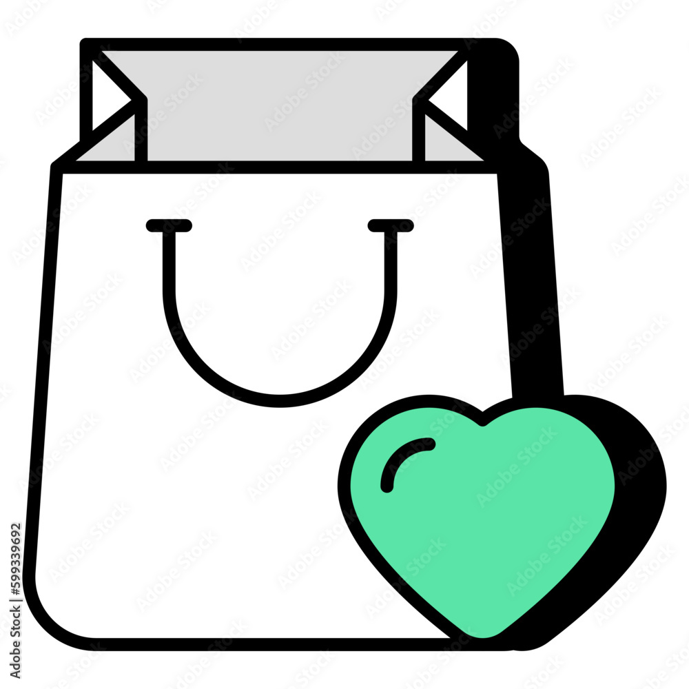 Trendy vector design of favorite shopping bag Trendy vector design of favorite shopping bag