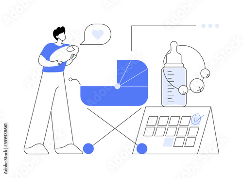 Paternity leave abstract concept vector illustration.