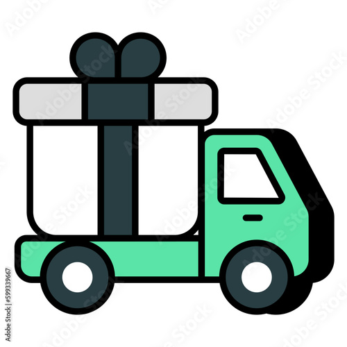 Trendy vector design of gift delivery