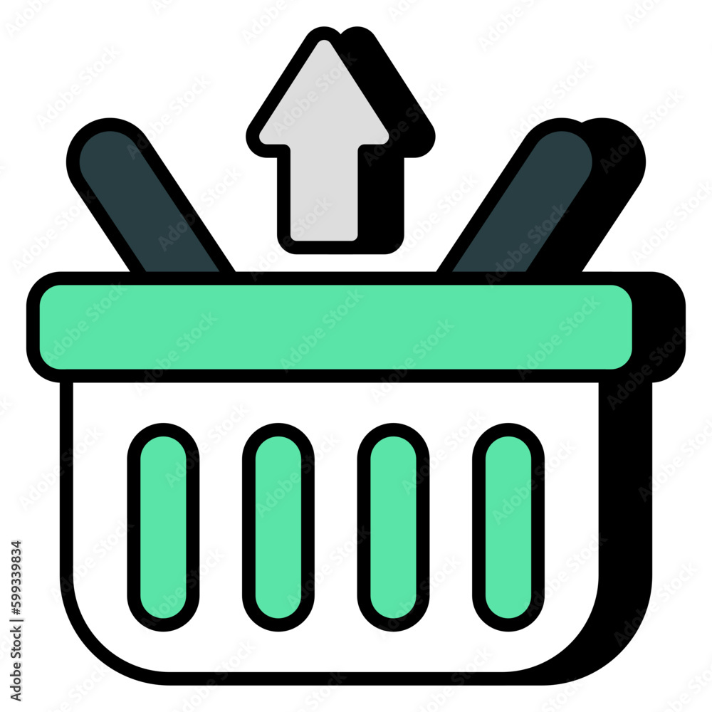 A creative design icon of remove from basket A creative design icon of remove from basket
