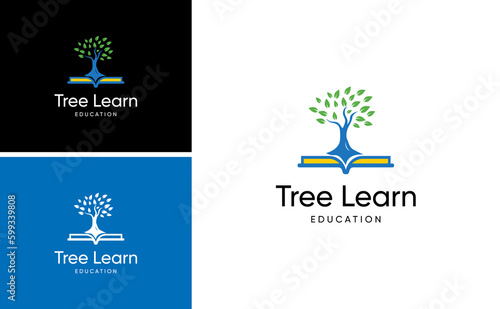 learning tree logo design. university education logo
