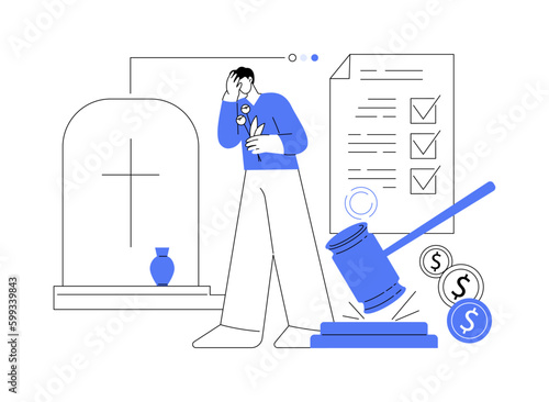 Death grant abstract concept vector illustration.