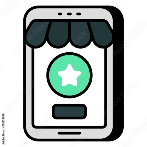 Modern design icon of mobile shopping app