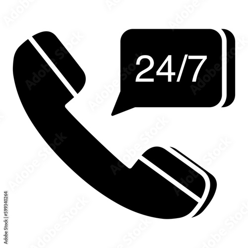 24/7Hr call icon in perfect design