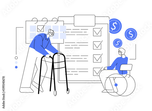 Social-security benefit abstract concept vector illustration.