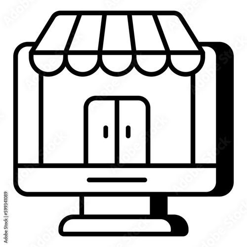 Modern design icon of online shopping