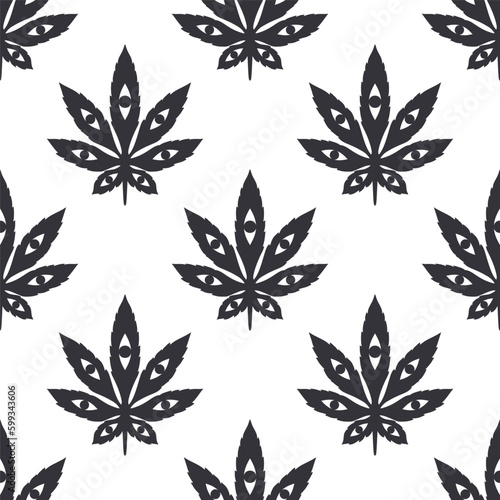 Cannabis Marijuana. Vector illustration. Leaf weed icon sign