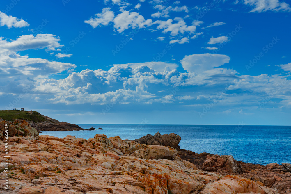 rocks on beautiful beach
