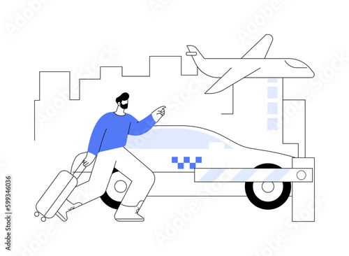 Taxi transfer abstract concept vector illustration.