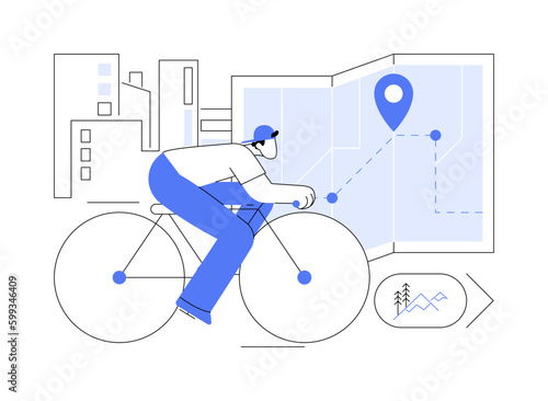 Bike paths network abstract concept vector illustration.