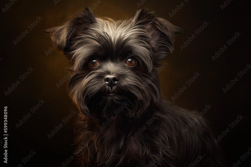Affenpinscher  yorkshire terrier portrait - made with generative ai