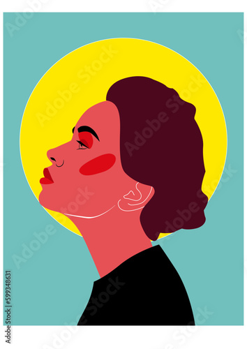 Woman portrait retro style Poster design