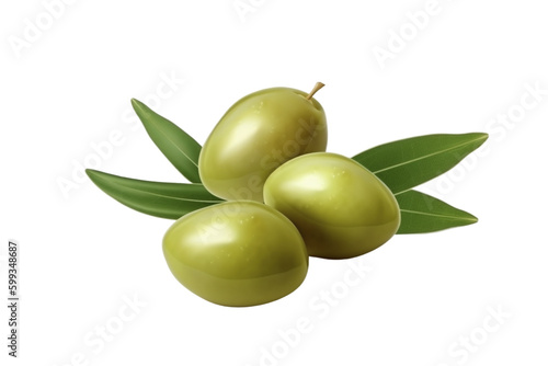 Wallpaper Mural Green olives on transparent background, created with generative AI Torontodigital.ca