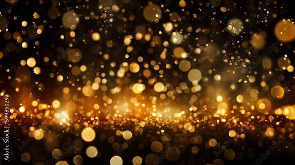 bokeh gold droplets on a back background bokeh gold droplets on a back background