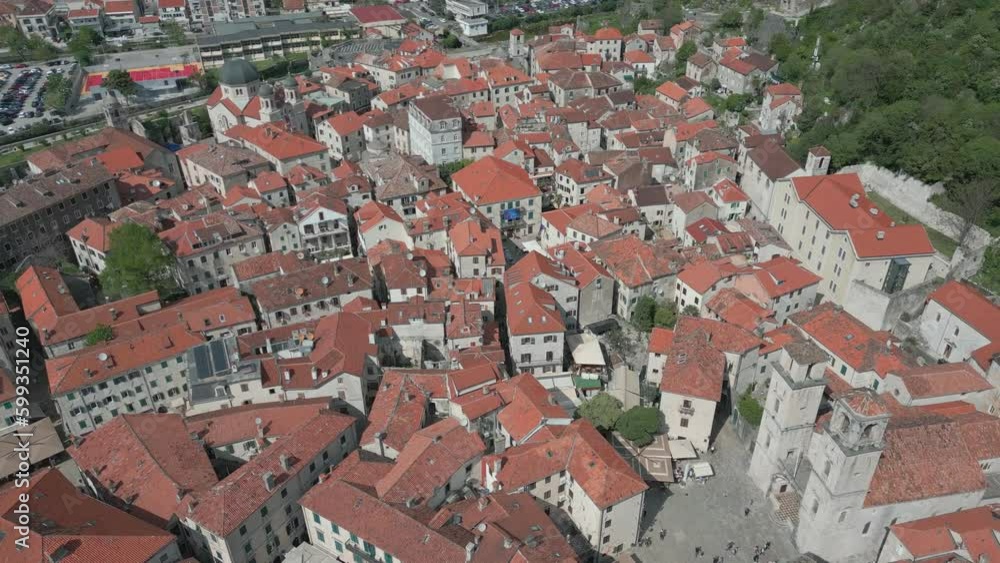 Kotor. Old city. Montenegro. Aerial view. Ancient cities and the coast of Montenegro. Bay of Kotor. Kotor. Old city. Montenegro. Aerial view. Ancient cities and the coast of Montenegro. Bay of Kotor.