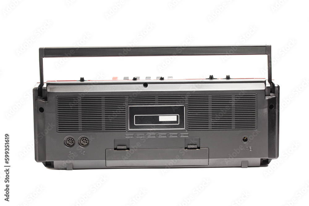 Obraz premium retro ghetto radio boom box cassette recorder from 80s rear view.