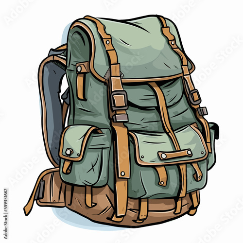 Backpack travel bag vector illustration drawing