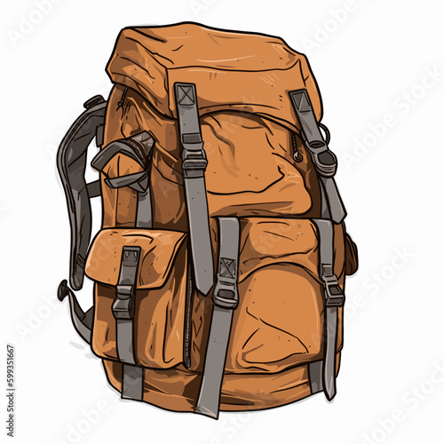 Backpack travel bag vector illustration drawing