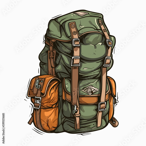 Backpack travel bag vector illustration drawing