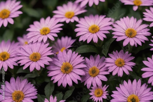 Pattern of pink  violet gerbera  bright flowers  colorful daisy-like flowers from early spring garden. Generative AI