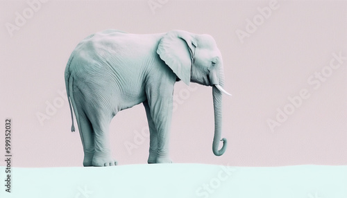 Elephant animal abstract wallpaper. Soft background tusker in Pastel colors generative ai © Roman