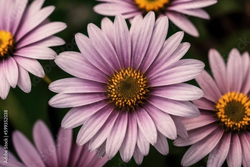 Pattern of pink  violet gerbera  bright flowers  colorful daisy-like flowers from early spring garden. Generative AI