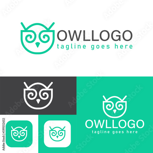 Owl logo. Simple and creative icon style.Modern minimal. Vector illustration.