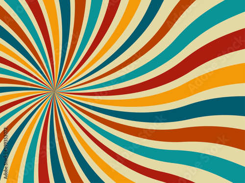 Retro spiral lines vector background