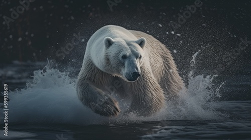 Polar Bear Majesty  Stunning Shot AI Generated Generative AI