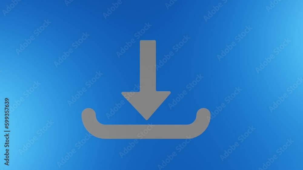 3D Download Icon 3D Animation on Blue Background 3D Download Icon 3D Animation on Blue Background