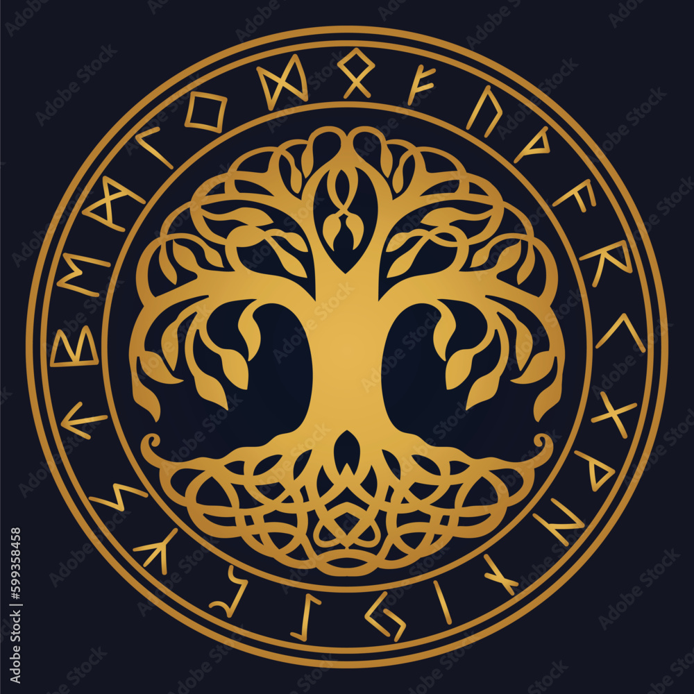 gold Tree of Life , Yggdrasil vector
gold Tree of Life , Yggdrasil vector