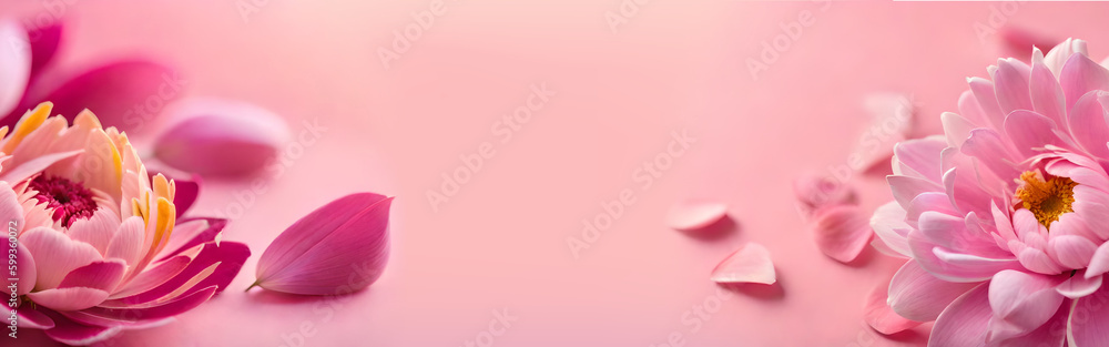 Pink rose in pastel background. Generative AI