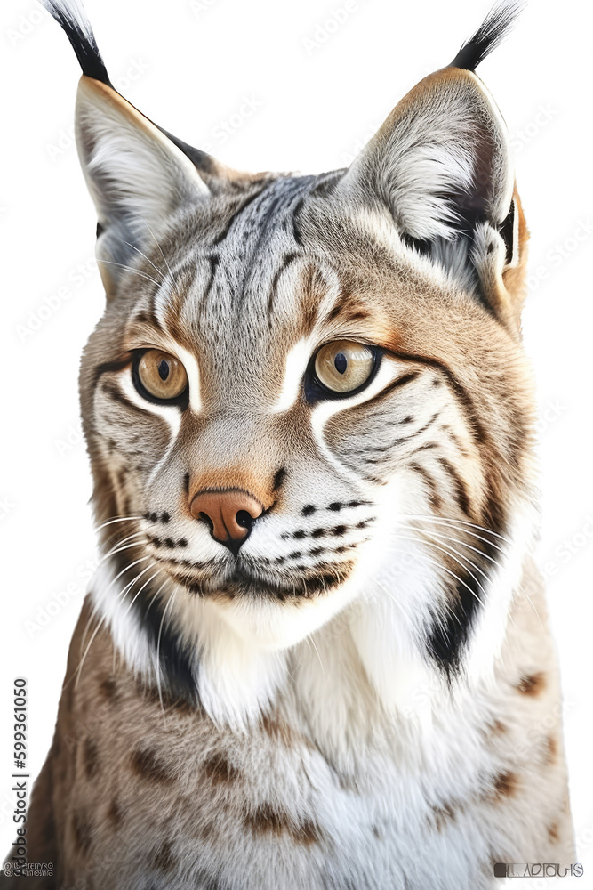 an isolated Bobcat (Lynx rufus), portrait, preservation, elusive wildlife, Wildlife-themed, photorealistic illustration on a transparent background cutout in PNG. Generative AI an isolated Bobcat (Lynx rufus), portrait, preservation, elusive wildlife, Wildlife-themed, photorealistic illustration on a transparent background cutout in PNG. Generative AI