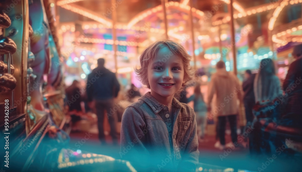 Obraz premium Kind auf der Kirmes, generative AI