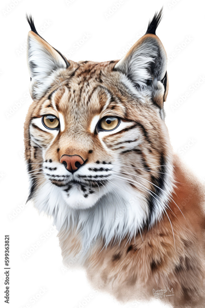an isolated Bobcat (Lynx rufus), portrait, preservation, elusive wildlife, Wildlife-themed, photorealistic illustration on a transparent background cutout in PNG. Generative AI an isolated Bobcat (Lynx rufus), portrait, preservation, elusive wildlife, Wildlife-themed, photorealistic illustration on a transparent background cutout in PNG. Generative AI