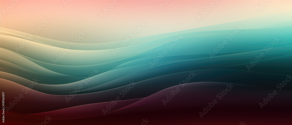 Fototapeta premium Gradient backgrounds with wavy lines. Generative AI