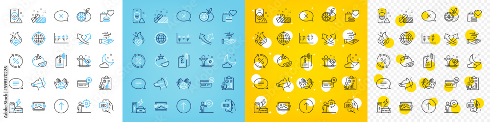 Vector icons set of Intersection arrows, Present and Builders union line icons pack for web with Food donation, Dog leash, Night weather outline icon. Loan percent, Charging station. Vector Vector icons set of Intersection arrows, Present and Builders union line icons pack for web with Food donation, Dog leash, Night weather outline icon. Loan percent, Charging station. Vector