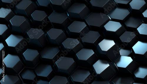 Hexagon 3d model background graphic tile ai generative