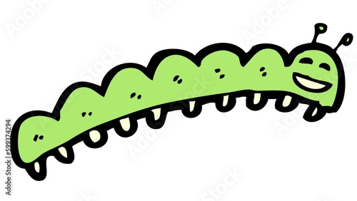 green caterpillar on white background