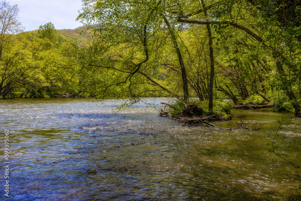 River landscape view in the Great Smoky Mountain, North Carolina River landscape view in the Great Smoky Mountain, North Carolina