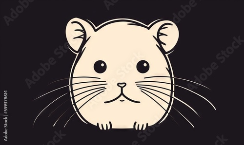  a mouse with a black background and a white outline on it. generative ai