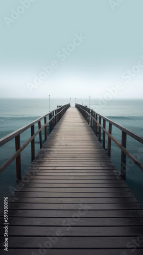 Pier  minimalistic photography. Generative AI