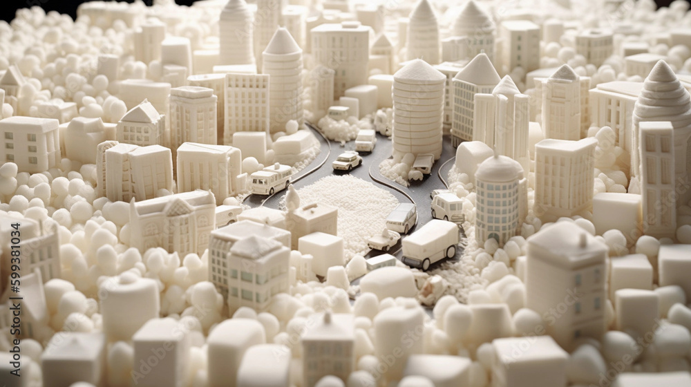 Obraz premium Marshmallow town